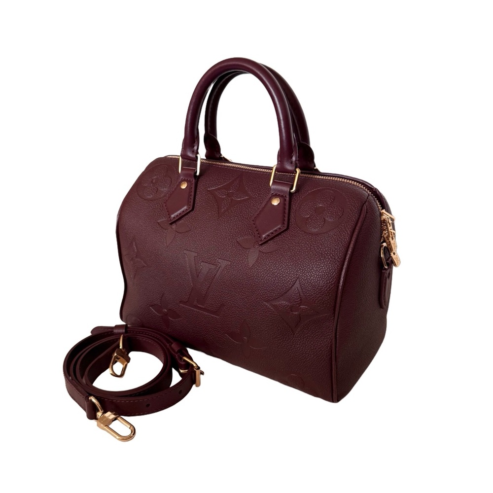 Louis Vuitton Speedy 25 Bandouliere Burgundy Wine Monogram Giant Limited Edition - Picture 3 of 15